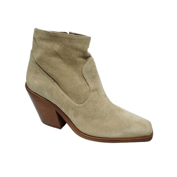 Vince Camuto Amtinda Suede Square Toe Stacked Heel Booties Women's Size 11 - Picture 1 of 12